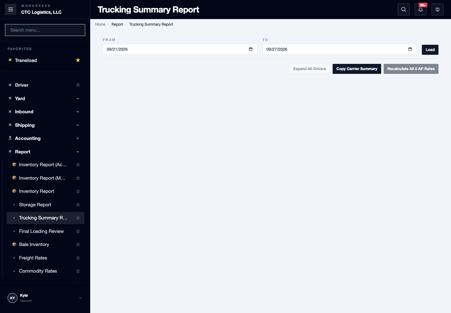 Trucking Summary Report