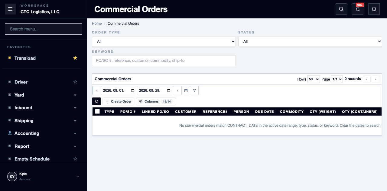 The Commercial Order register
