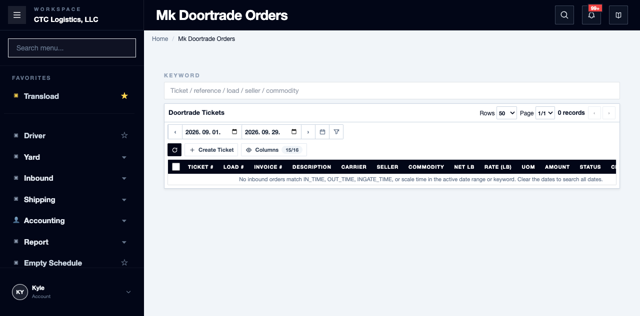 Doortrade Orders and the packing list PDF