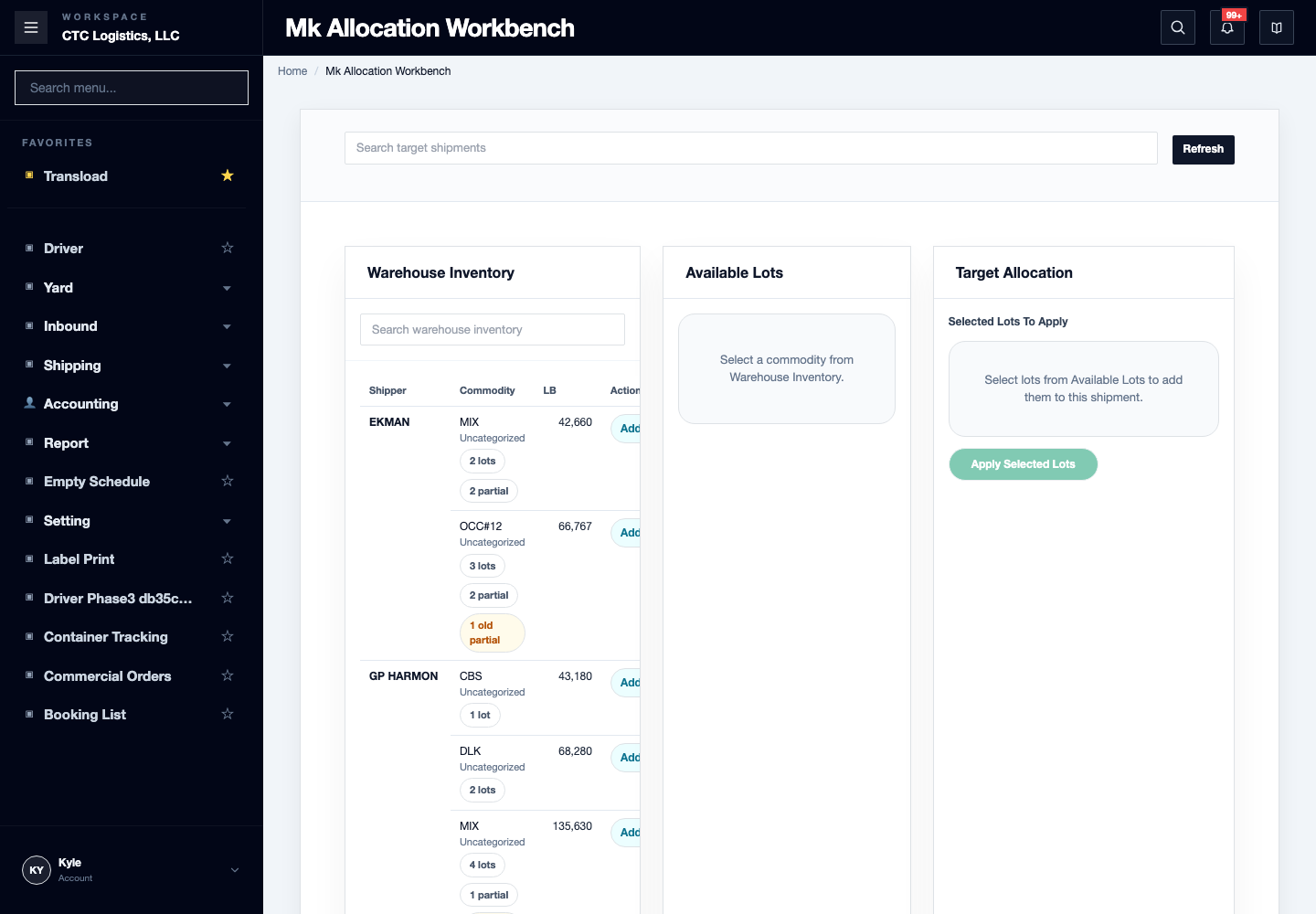 Allocation Workbench